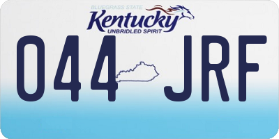 KY license plate 044JRF