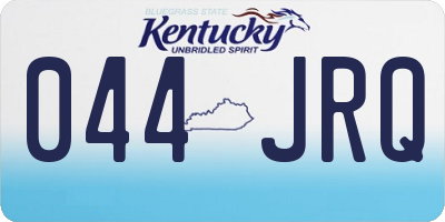 KY license plate 044JRQ