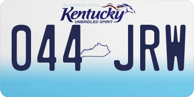 KY license plate 044JRW