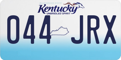 KY license plate 044JRX