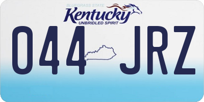 KY license plate 044JRZ