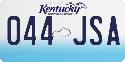 KY license plate 044JSA