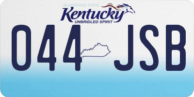 KY license plate 044JSB