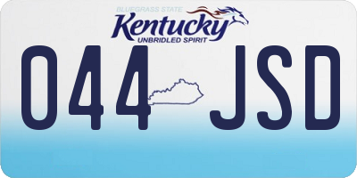KY license plate 044JSD