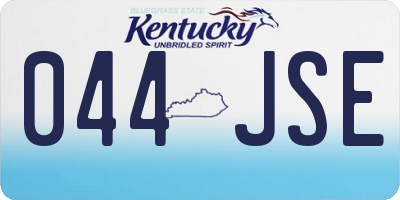 KY license plate 044JSE