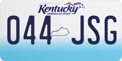 KY license plate 044JSG
