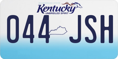 KY license plate 044JSH