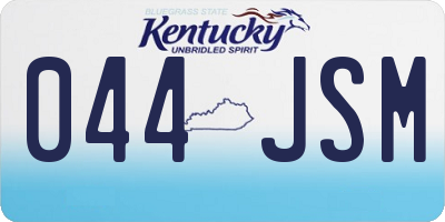 KY license plate 044JSM