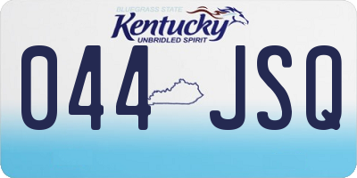KY license plate 044JSQ