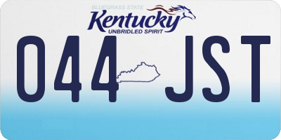 KY license plate 044JST