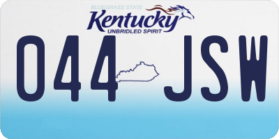 KY license plate 044JSW