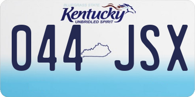 KY license plate 044JSX