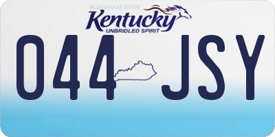 KY license plate 044JSY