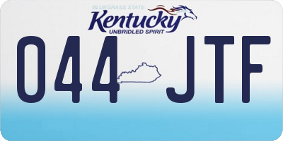 KY license plate 044JTF