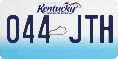 KY license plate 044JTH