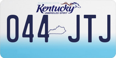 KY license plate 044JTJ