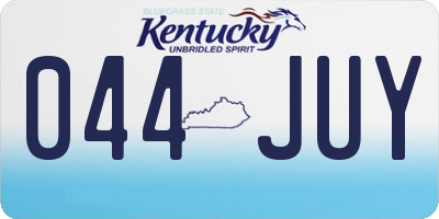 KY license plate 044JUY