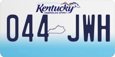 KY license plate 044JWH