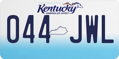 KY license plate 044JWL
