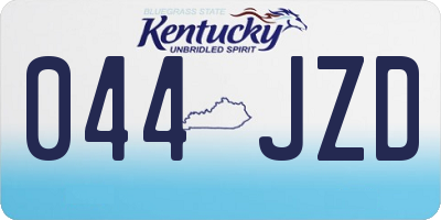 KY license plate 044JZD