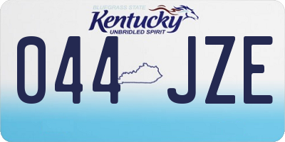 KY license plate 044JZE