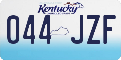 KY license plate 044JZF