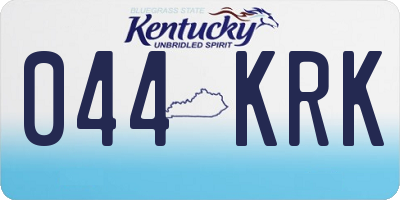 KY license plate 044KRK