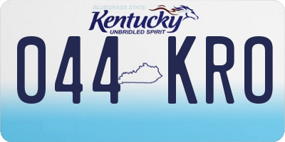 KY license plate 044KRO