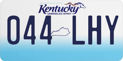 KY license plate 044LHY