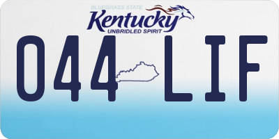 KY license plate 044LIF