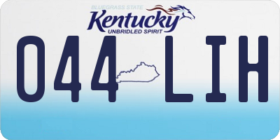 KY license plate 044LIH