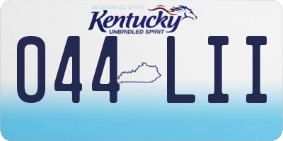 KY license plate 044LII