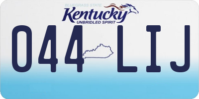 KY license plate 044LIJ