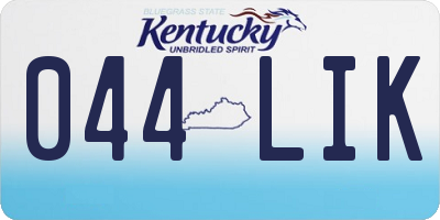 KY license plate 044LIK