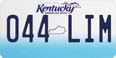 KY license plate 044LIM