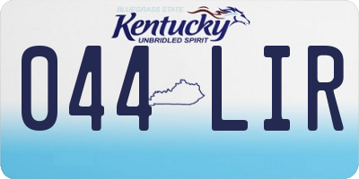 KY license plate 044LIR