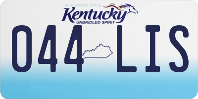 KY license plate 044LIS