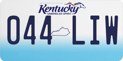 KY license plate 044LIW