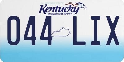 KY license plate 044LIX