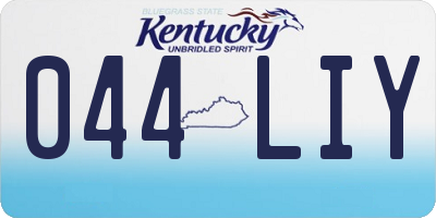 KY license plate 044LIY