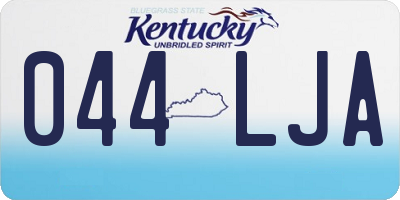 KY license plate 044LJA