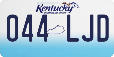 KY license plate 044LJD