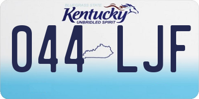 KY license plate 044LJF