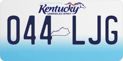 KY license plate 044LJG