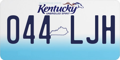 KY license plate 044LJH