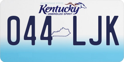 KY license plate 044LJK