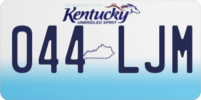 KY license plate 044LJM