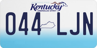 KY license plate 044LJN