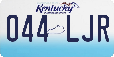 KY license plate 044LJR