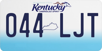 KY license plate 044LJT
